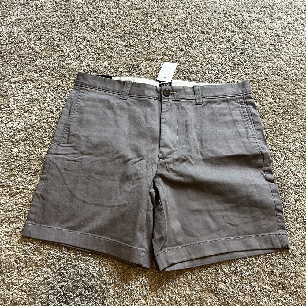 New With Tag J.Crew Factory Men's Sz 33 Slate Gray‎ 7" Flex Chino Short L0923